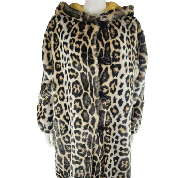 Escada Faux Leopard Fur Swing Coat - Picture 1 of 7